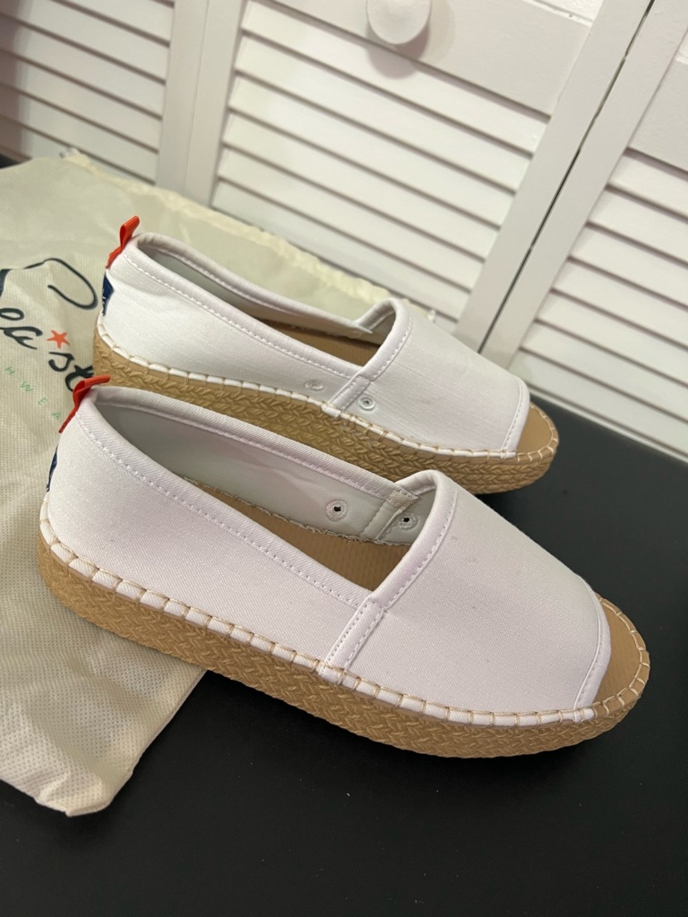 Sea Star White Canvas Espadrille Slide - Women's - Picture 4 of 6